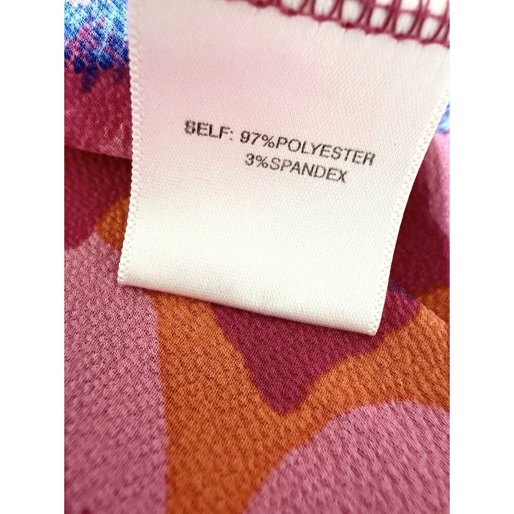 Rose + Olive Floral Wide Leg Cropped Pants Size 2X Pull On Pink Orange Blue - Picture 7 of 12